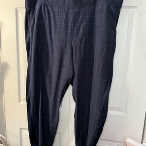 Athleta size 20 navy check Brooklyn ankle trouser